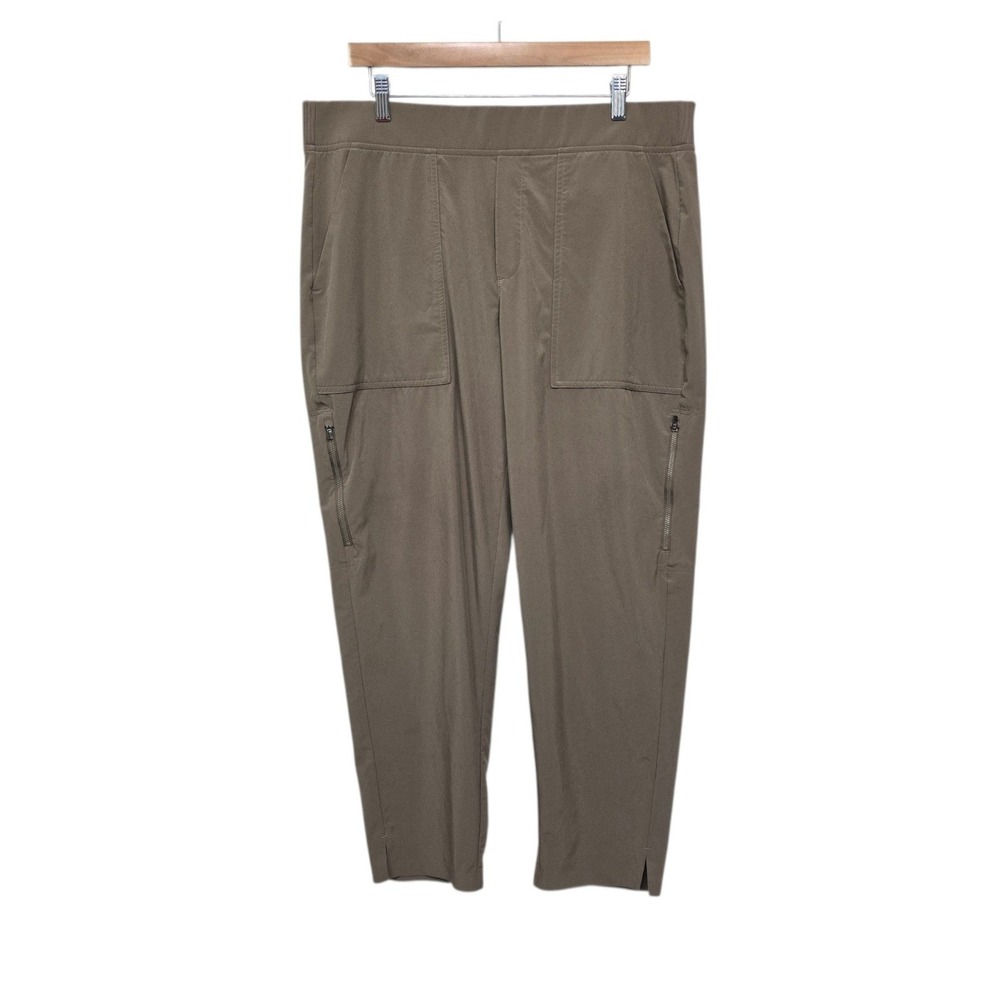 Athleta Headlands Hybrid Cargo II Pants Taupe Brown Women Size 16 Hiking Utility